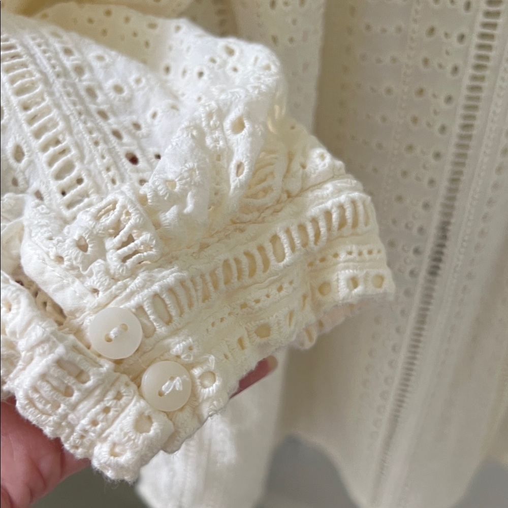 Joie Cream Eyelet Blouse - Picture 7 of 7